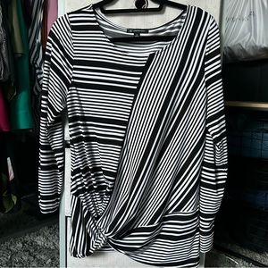 INC striped twist front long sleeve
